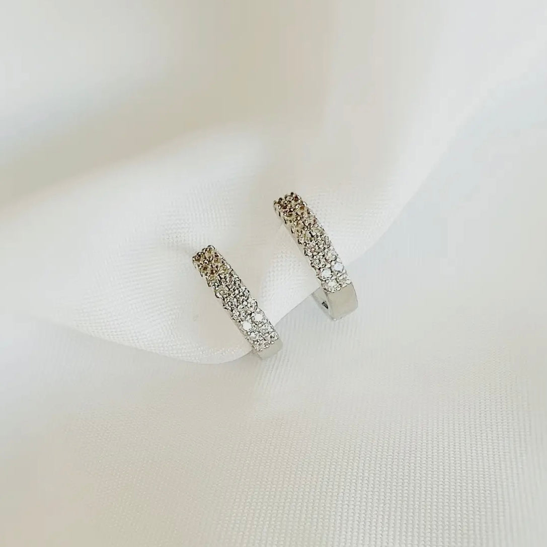 Sparkle Pave Huggie Hoops